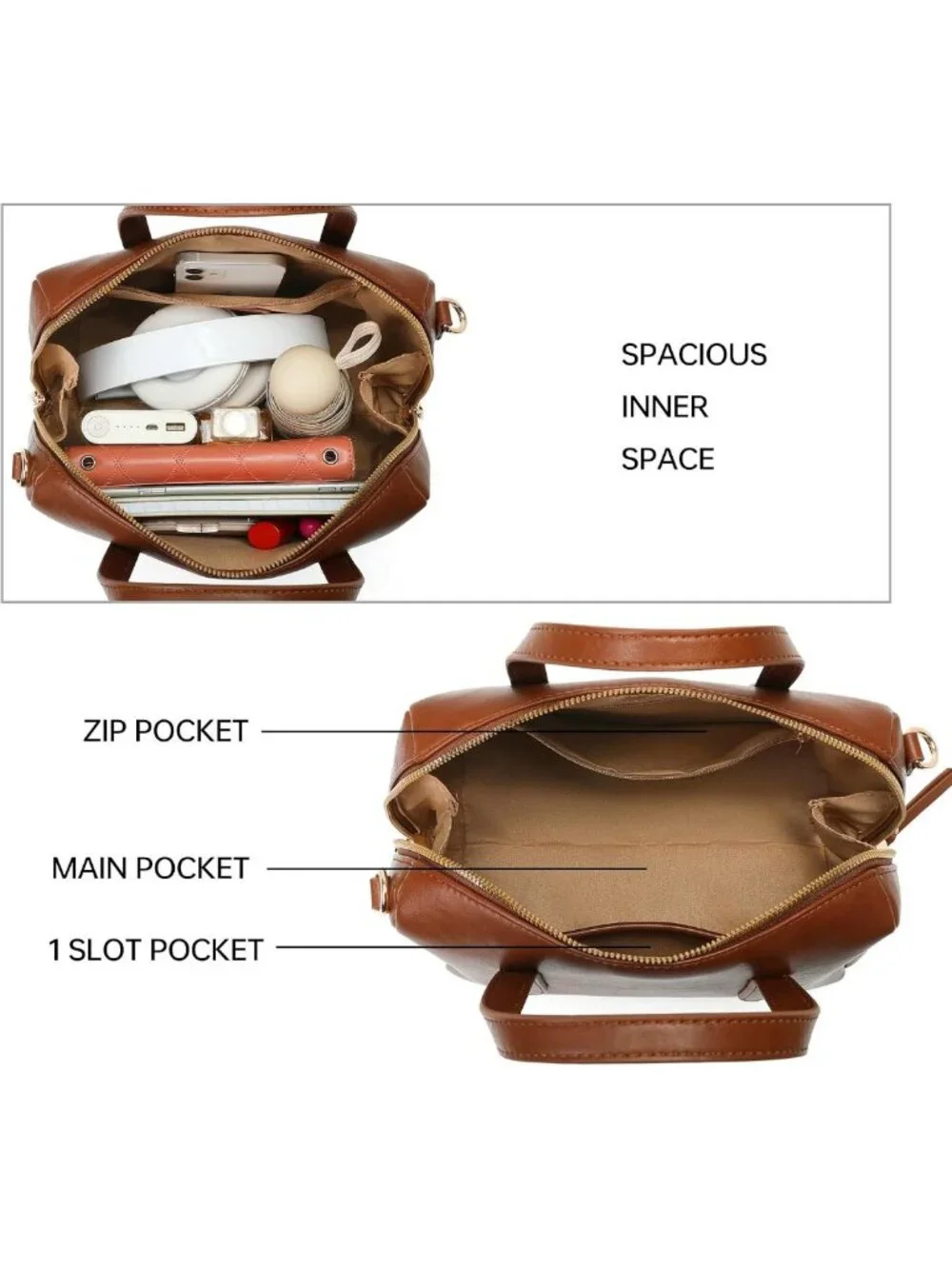 Vintage Vegan Leather Boston Bag for Women | Retro Satchel & Crossbody Purse